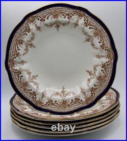 SIX ANTIQUE ROYAL CROWN DERBY RIMMED SOUP BOWLS PATTERN 5279 c1899