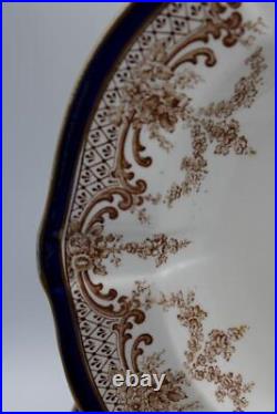 SIX ANTIQUE ROYAL CROWN DERBY RIMMED SOUP BOWLS PATTERN 5279 c1899