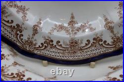 SIX ANTIQUE ROYAL CROWN DERBY RIMMED SOUP BOWLS PATTERN 5279 c1899