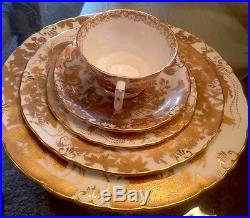 Set 2 Royal Crown Derby GOLD AVES 5pc Place Setting Dinner Salad Bread MAZHUNTS
