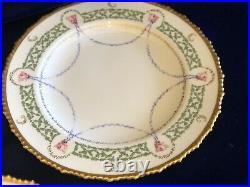 Set 3 Elegant Antique 1911 Royal Crown Derby Salad Plates Pink Roses Gold Edge