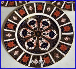 Set 3 Royal Crown Derby English 1128 Old Imari XLIX 10.5/8 Dinner Plates Mint