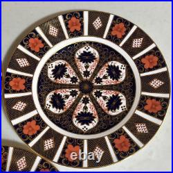 Set 3 Royal Crown Derby English 1128 Old Imari XLIX 10.5/8 Dinner Plates Mint