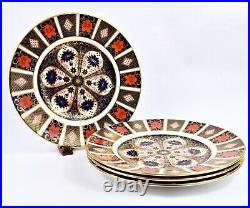 Set 4 Royal Crown Derby Bone China Old Imari #1128 10.5 Dinner Plates $1360