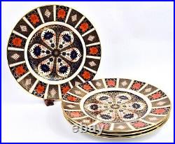 Set 4 Royal Crown Derby Bone China Old Imari #1128 10.5 Dinner Plates $1360