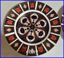 Set 4 Royal Crown Derby English 1128 Old Imari XLIX 10 5/8 Dinner Plates Mint