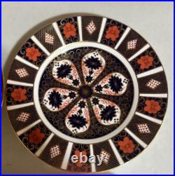 Set 4 Royal Crown Derby English 1128 Old Imari XLIX 10 5/8 Dinner Plates Mint