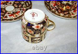 Set 4 Royal Crown Derby Traditional Imari 2 Demitasse Cups & Saucers