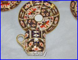 Set 4 Royal Crown Derby Traditional Imari 2 Demitasse Cups & Saucers