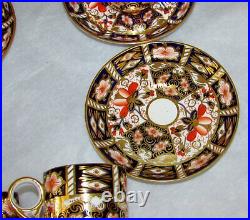 Set 4 Royal Crown Derby Traditional Imari 2 Demitasse Cups & Saucers