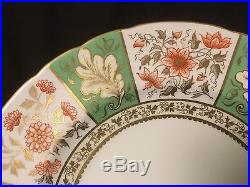 Set 6 Royal Crown Derby A 706 Green Gold Red Floral Dinner Plates Tiffany & Co