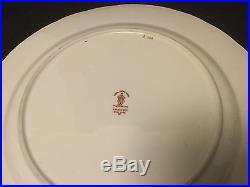 Set 6 Royal Crown Derby A 706 Green Gold Red Floral Dinner Plates Tiffany & Co