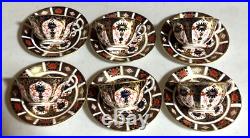 Set 6 Royal Crown Derby OLD IMARI Tea Cup & Saucer Sets 1128 Mint