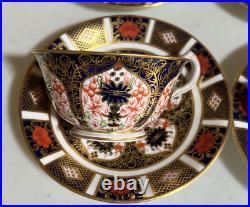 Set 6 Royal Crown Derby OLD IMARI Tea Cup & Saucer Sets 1128 Mint