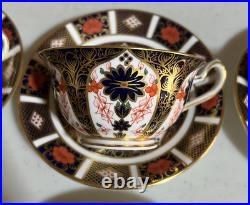 Set 6 Royal Crown Derby OLD IMARI Tea Cup & Saucer Sets 1128 Mint