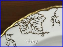 Set (7) Royal Crown Derby VINE Garnett Floral Center 10.25 Dinner Plates A879