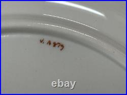 Set (7) Royal Crown Derby VINE Garnett Floral Center 10.25 Dinner Plates A879
