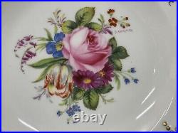 Set (7) Royal Crown Derby VINE Garnett Floral Center 8.25 Salad Plates A879