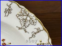 Set (7) Royal Crown Derby VINE Garnett Floral Center 8.25 Salad Plates A879