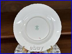 Set (7) Royal Crown Derby VINE Garnett Floral Center 8.25 Salad Plates A879