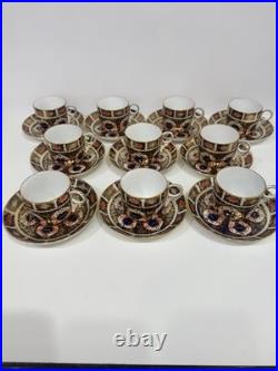 Set Of 10 Antique Royal Crown Derby Old Imari Cups/Saucers 1920's-30's Excellent