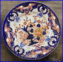 Set Of 12 Antique Bloor Royal Crown Derby Kings Imari Rimmed Soup Plates 1815