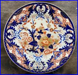 Set Of 12 Antique Bloor Royal Crown Derby Kings Imari Rimmed Soup Plates 1815
