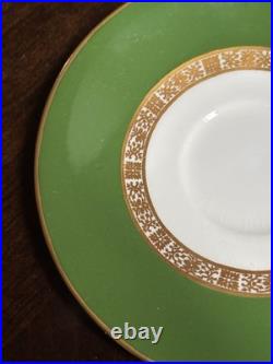 Set Of 12 Royal Crown Derby ANTIGUA Demitasse Cup & Saucer Set Green/Gold