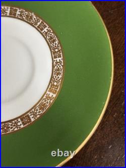 Set Of 12 Royal Crown Derby ANTIGUA Demitasse Cup & Saucer Set Green/Gold