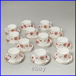 Set Of (12) Royal Crown Derby Bali Teacups & Saucers, 2nd Quality