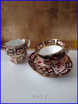 Set Of 2 Cup And Saucer Plus Creamer Royal Crown Derby Imari 2451 6 Pieces