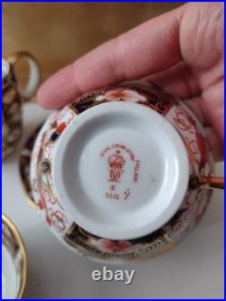 Set Of 2 Cup And Saucer Plus Creamer Royal Crown Derby Imari 2451 6 Pieces