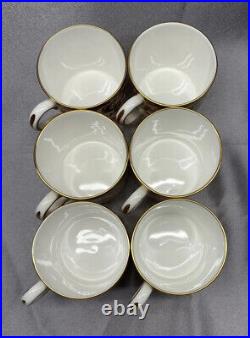 Set Of 6 Japanese Old Imari Royal Crown Derby English Bone Chine Teacup Set #383