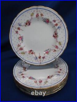 Set Of 7 8.5dia Salad / Luncheon Plates Royal Crown Derby Melrose Pattern