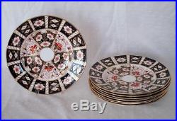 Set Of 8 Royal Crown Derby Traditional Imari Dinner Plates Plate 10 5/8