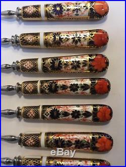 Set Of 9 (8 + 1 Extra) Royal Crown Derby Old Imari 4-Tined Forks 7.0 WithBox