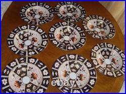 Set Of Eight Royal Crown Derby Traditional Imari #2451 Rim Soup Bowls England