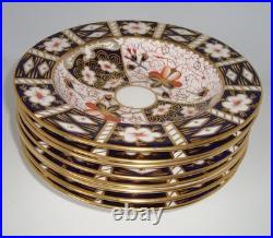 Set Of Eight Royal Crown Derby Traditional Imari #2451 Rim Soup Bowls England
