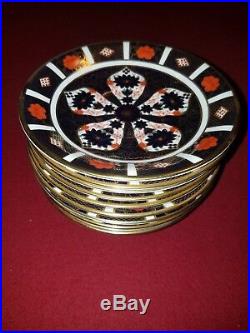Set of 10 Rare Vintage Royal Crown Derby OLD IMARI 1128 6.5 Desert Plates Mint