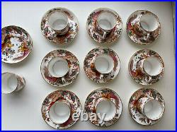 Set of 10 Royal Crown Derby Made in England Olde Avesbury Expresso Cups/Saucer