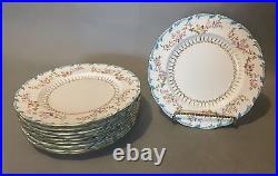 Set of 10 Vintage Royal Crown Derby 10 English Porcelain Dinner Plates