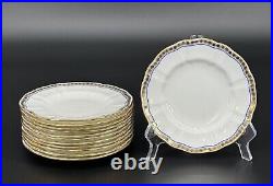 Set of (12) Royal Crown Derby CARLTON BLUE 6 3/8 Bone China Bread Plates