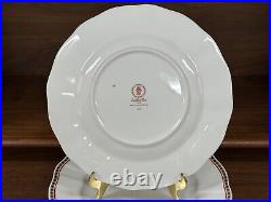 Set of (12) Royal Crown Derby CARLTON Red 10.75 Dinner Plates (2nd Quality)