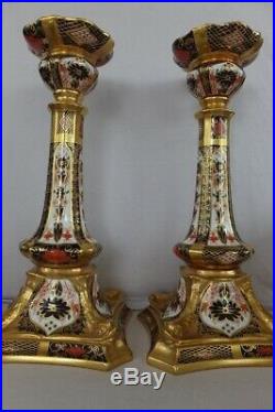 Set of 12 vintage Royal Crown Derby Candlesticks 10- 1128 and 10 plates, cup