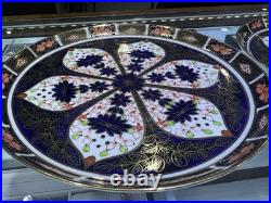 Set of 2 Royal Crown Derby Old Imari 1128 Rimmed Plates 8.5 inches. Marked II