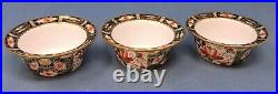 Set of 3 Royal Crown Derby English Porcelain Ramekins, 1909-1939, Imari 2451