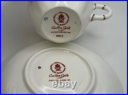 Set of 4 Royal Crown Derby Bone China CARLTON GOLD Cups & Saucers