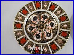 Set of 4 Royal Crown Derby Bone China Old Imari 10 5/8 Dinner Plate 1128