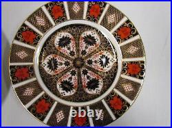 Set of 4 Royal Crown Derby Bone China Old Imari 10 5/8 Dinner Plate 1128