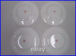 Set of 4 Royal Crown Derby Bone China Old Imari 10 5/8 Dinner Plate 1128